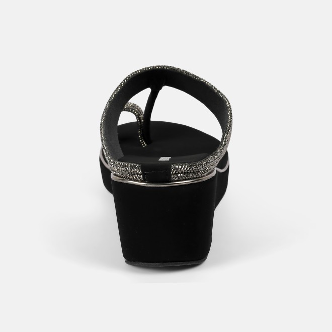 Mochi Women Black Ethnic Slip Ons (SKU: 35-2427L-11-42)