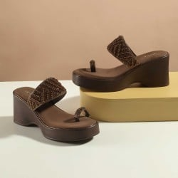 Women Antic-gold Ethnic Slip Ons