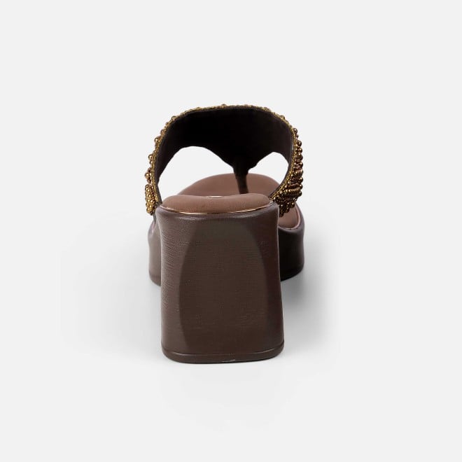 Mochi Women Antic-gold Ethnic Slip Ons (SKU: 35-2434-28-36)