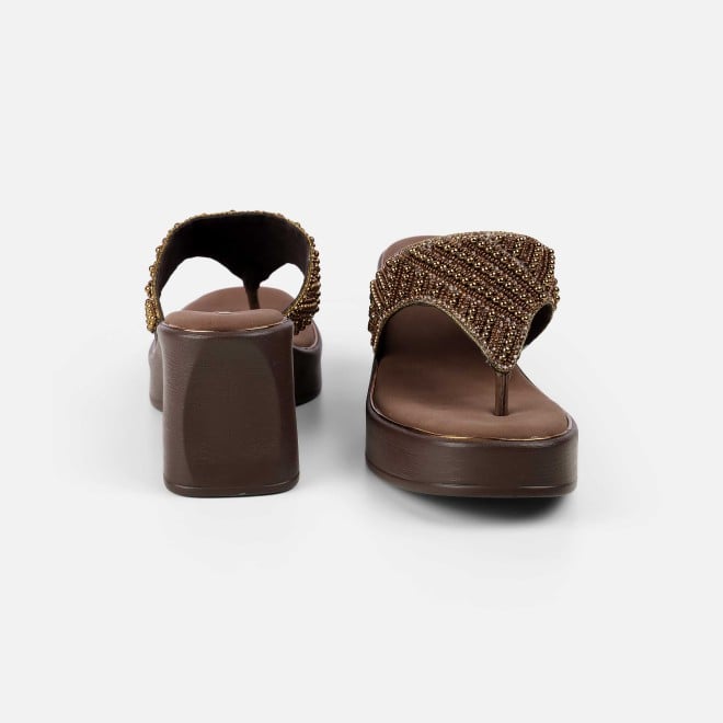 Mochi Women Antic-gold Ethnic Slip Ons (SKU: 35-2434-28-36)