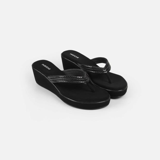 Mochi Women Black Party Slip Ons (SKU: 35-2435-11-36)