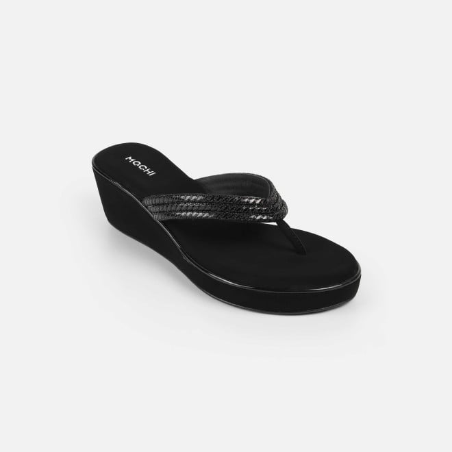 Mochi Women Black Party Slip Ons (SKU: 35-2435-11-36)