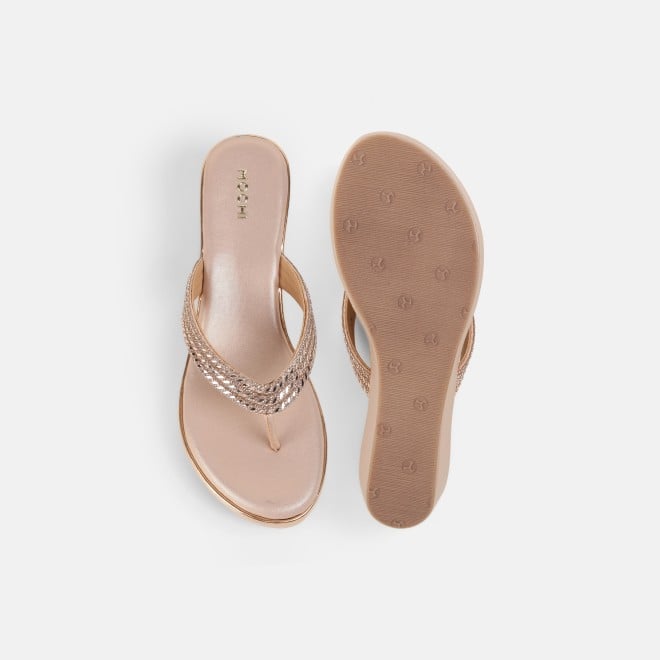 Mochi Women Rose-gold Casual Slip Ons (SKU: 35-2435-52-38)