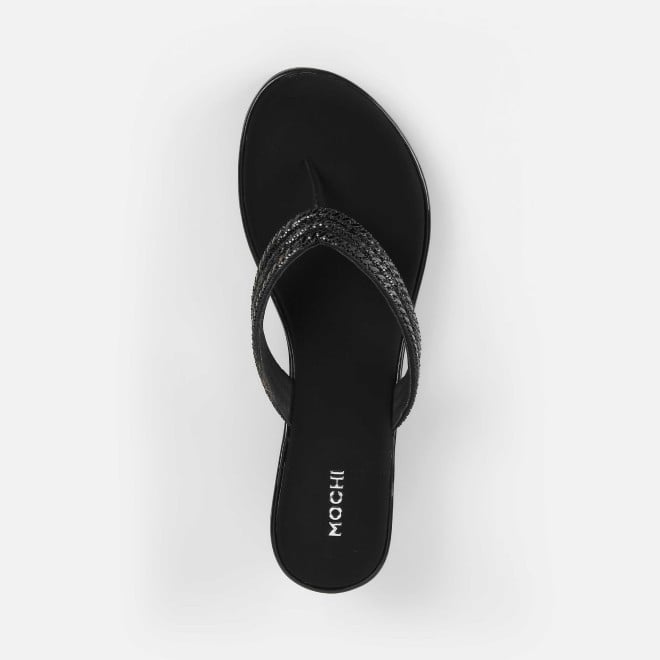 Mochi Women Black Party Slip Ons (SKU: 35-2435-11-36)