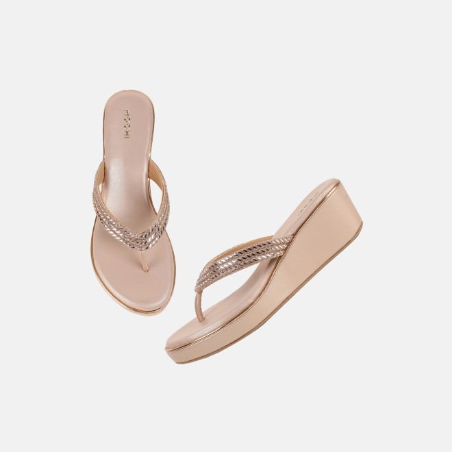 Mochi Women Rose-gold Casual Slip Ons (SKU: 35-2435-52-38)