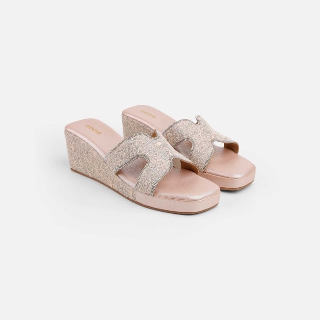 Mochi Women Peach Ethnic Slip Ons (SKU: 35-2496-80-38)