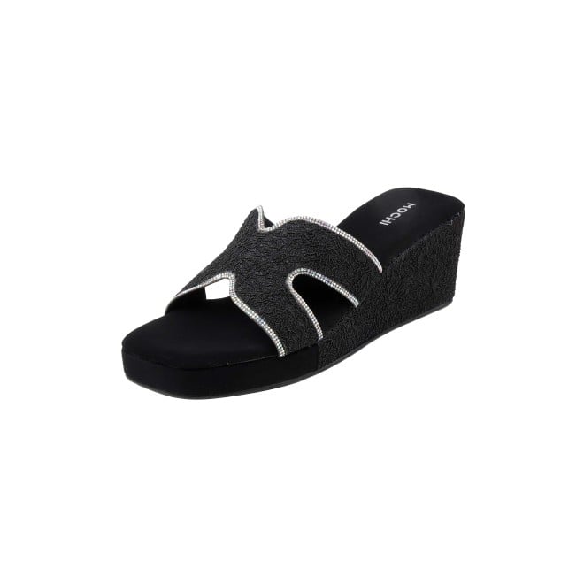 Mochi Women Black Ethnic Slip Ons (SKU: 35-2496-11-36)
