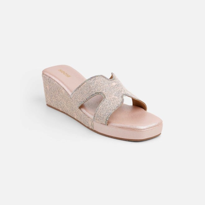 Mochi Women Peach Ethnic Slip Ons (SKU: 35-2496-80-38)