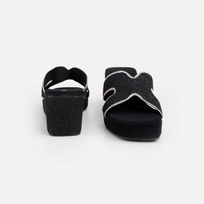 Mochi Women Black Ethnic Slip Ons (SKU: 35-2496-11-36)