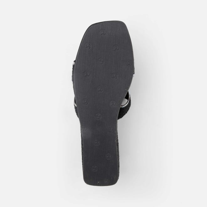 Mochi Women Black Ethnic Slip Ons (SKU: 35-2496-11-36)