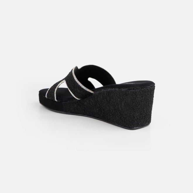Mochi Women Black Ethnic Slip Ons (SKU: 35-2496-11-36)