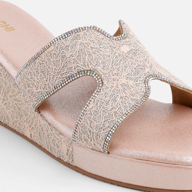 Mochi Women Peach Ethnic Slip Ons (SKU: 35-2496-80-38)