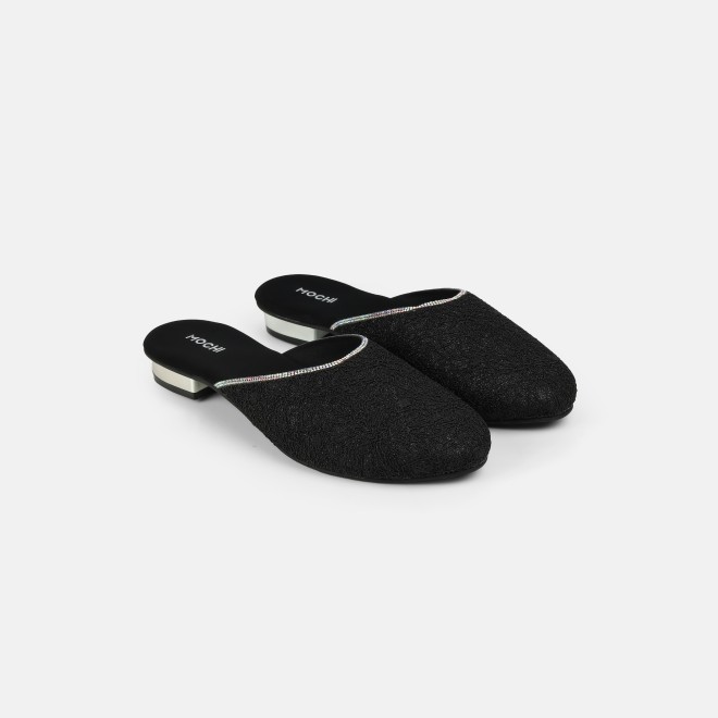 Mochi Women Black Wedding Slip Ons (SKU: 35-2497-11-39)
