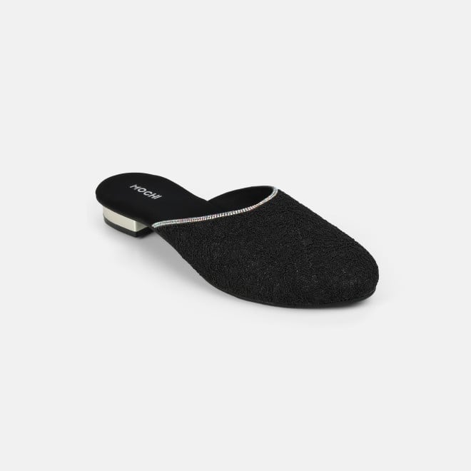 Mochi Women Black Wedding Slip Ons (SKU: 35-2497-11-39)