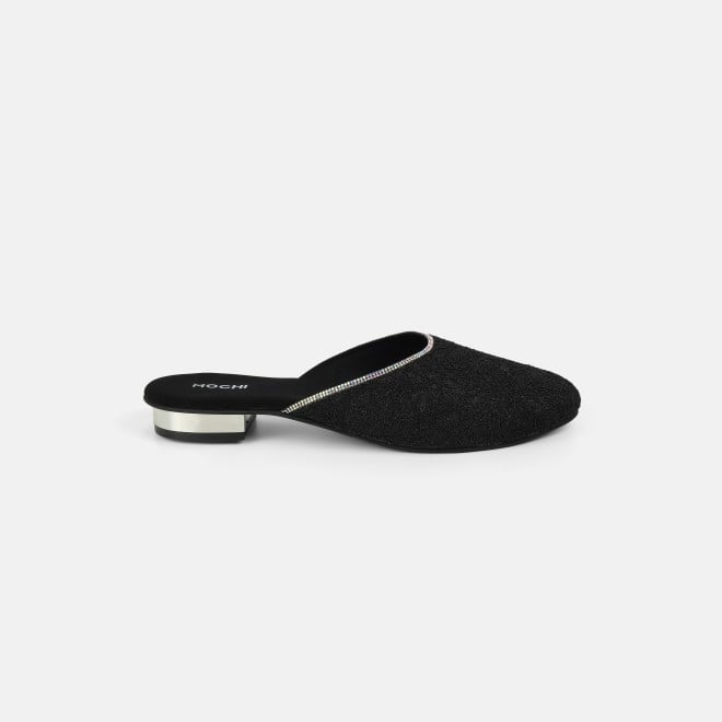 Mochi Women Black Wedding Slip Ons (SKU: 35-2497-11-39)
