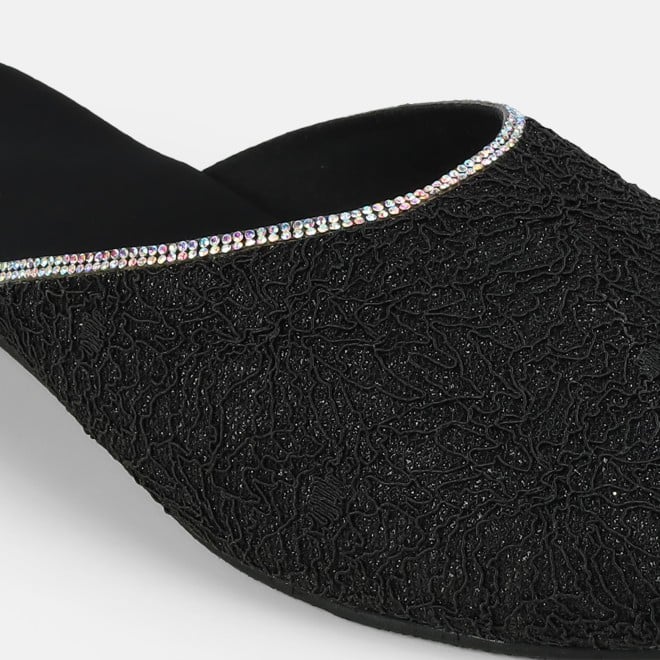Mochi Women Black Wedding Slip Ons (SKU: 35-2497-11-39)