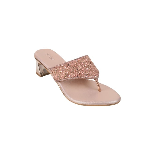 Mochi Women Rose-Gold Ethnic Slip Ons (SKU: 35-250-52-36)