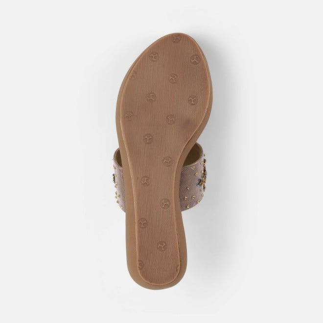 Mochi Women Antic-gold Ethnic Slip Ons (SKU: 35-2500-28-36)