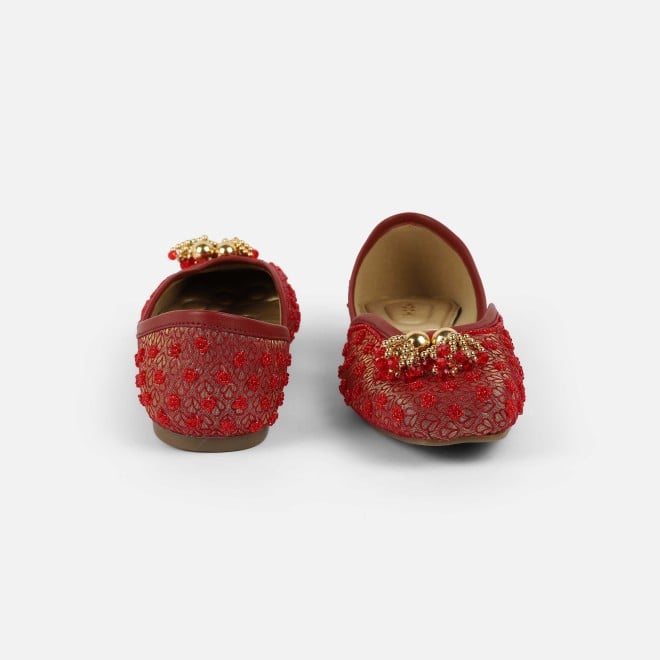 Mochi Women Maroon Ethnic Jutis (SKU: 35-2516-44-36)