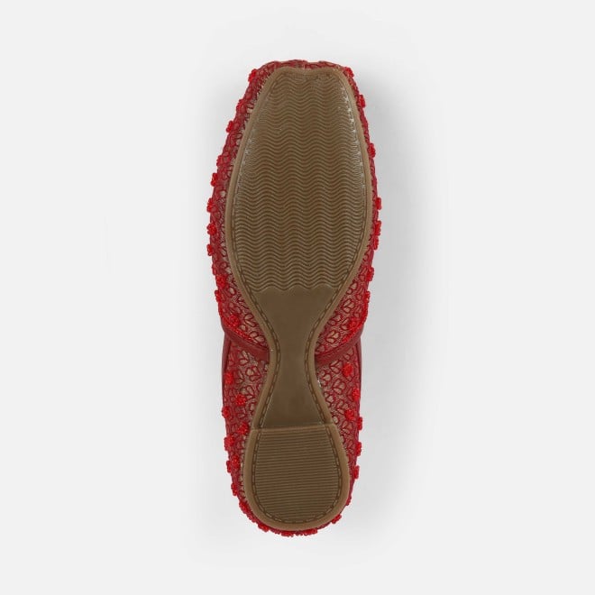 Mochi Women Maroon Ethnic Jutis (SKU: 35-2516-44-36)