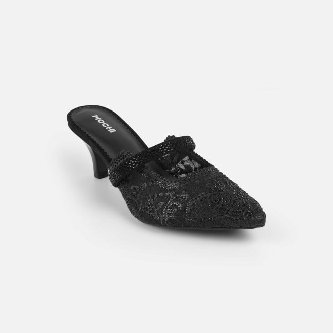 Mochi Women Black Wedding Slip Ons (SKU: 35-2570-11-36)