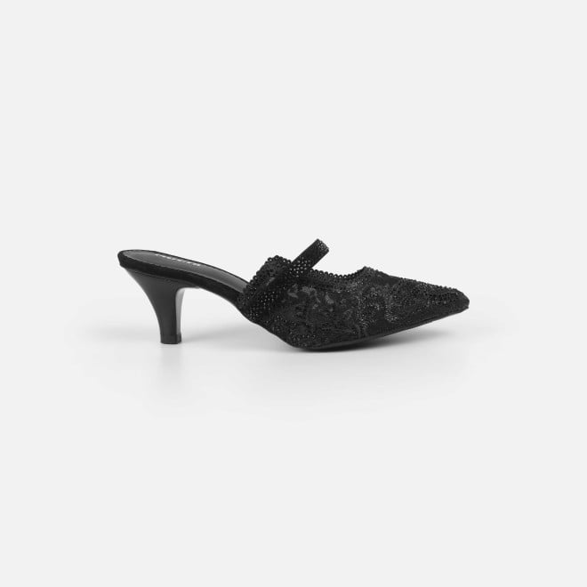 Mochi Women Black Wedding Slip Ons (SKU: 35-2570-11-36)