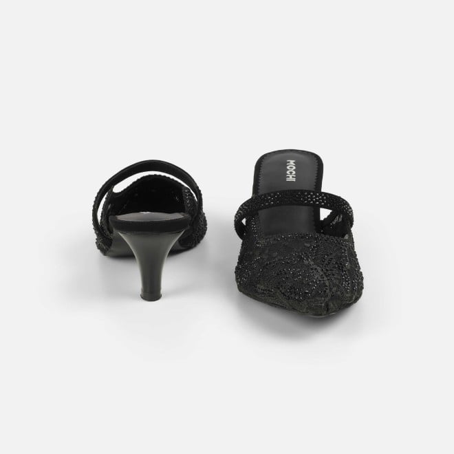 Mochi Women Black Wedding Slip Ons (SKU: 35-2570-11-36)