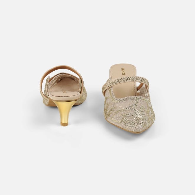 Mochi Women Beige Wedding Slip Ons (SKU: 35-2570-20-36)