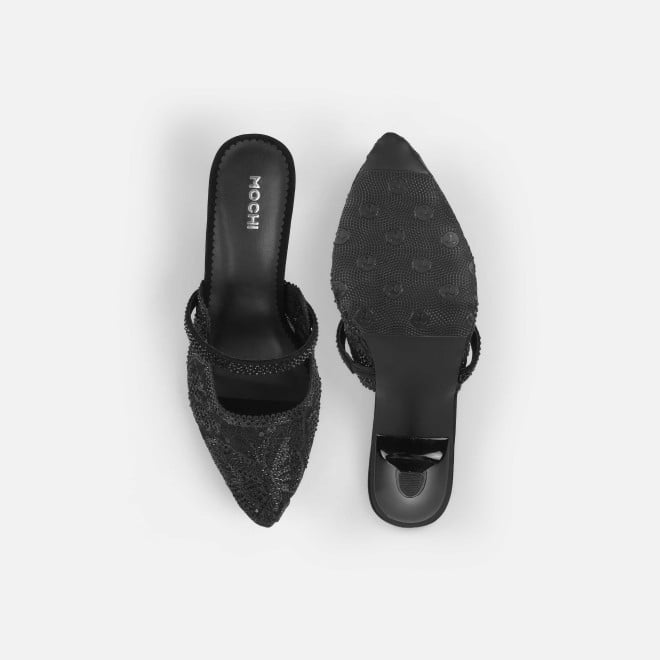 Mochi Women Black Wedding Slip Ons (SKU: 35-2570-11-36)