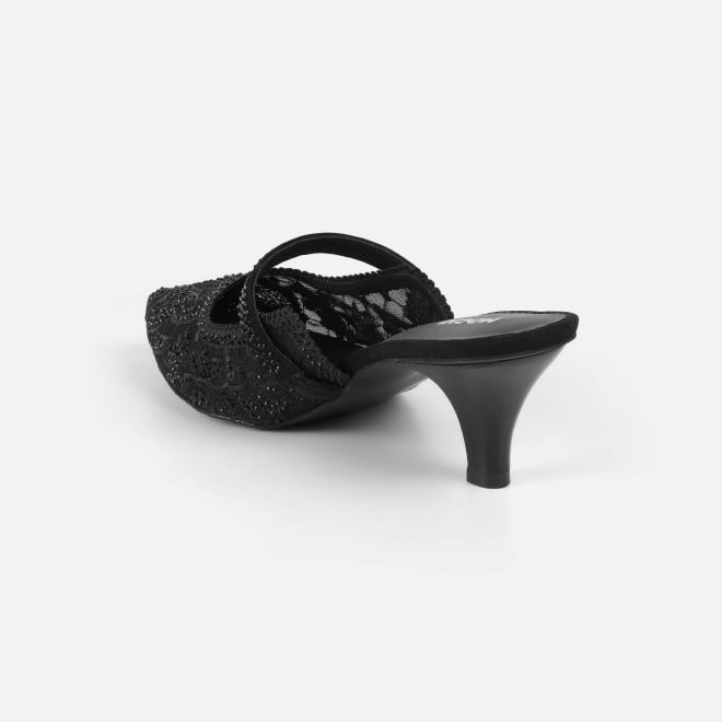 Mochi Women Black Wedding Slip Ons (SKU: 35-2570-11-36)