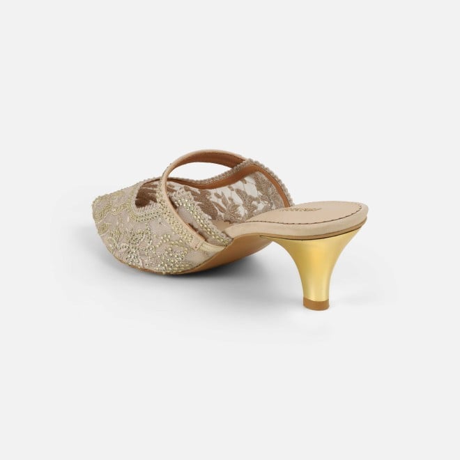 Mochi Women Beige Wedding Slip Ons (SKU: 35-2570-20-36)