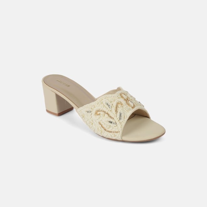 Mochi Women Gold Wedding Slip Ons