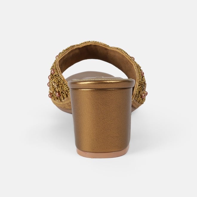 Mochi Women Antic-gold Wedding Slip Ons (SKU: 35-2596-28-36)