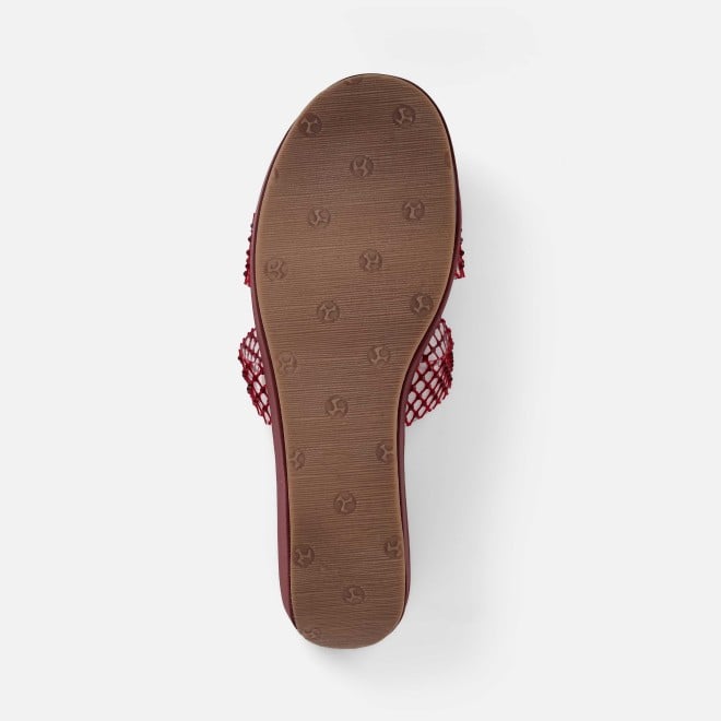 Mochi Women Maroon Casual Slip Ons (SKU: 35-2597-44-36)