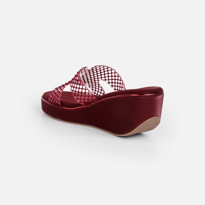 Mochi Women Maroon Casual Slip Ons (SKU: 35-2597-44-36)