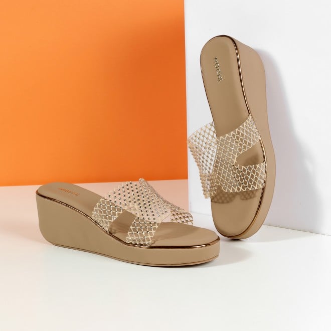 Mochi Women Beige Casual Slip Ons (SKU: 35-2597L-20-42)