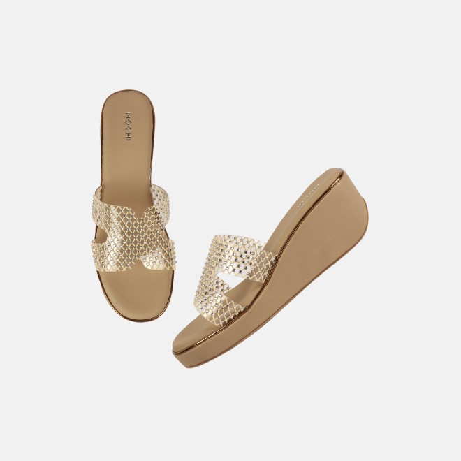 Mochi Women Beige Casual Slip Ons (SKU: 35-2597L-20-42)