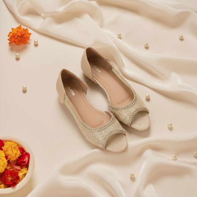 Mochi Women Gold Ethnic Sandals