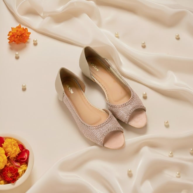 Mochi Women Rose-gold Ethnic Sandals