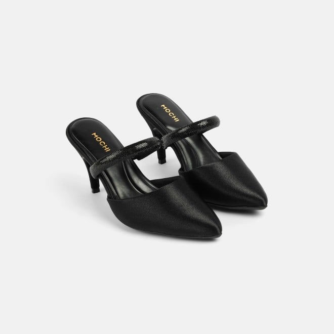 Mochi Women Black Formal Slip Ons (SKU: 35-2600-11-36)