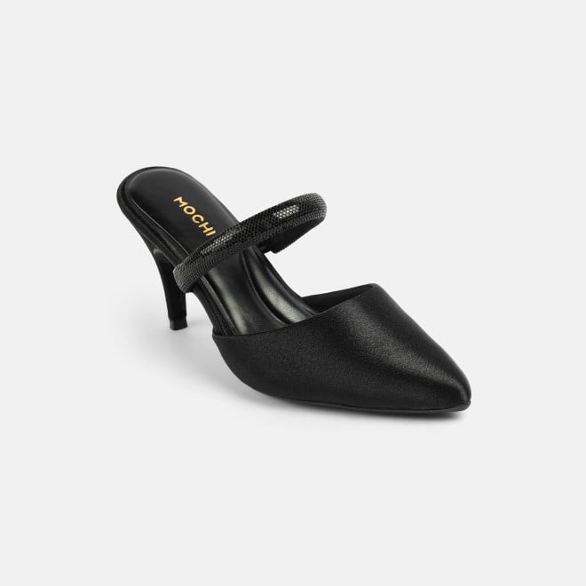 Mochi Women Black Formal Slip Ons (SKU: 35-2600-11-36)