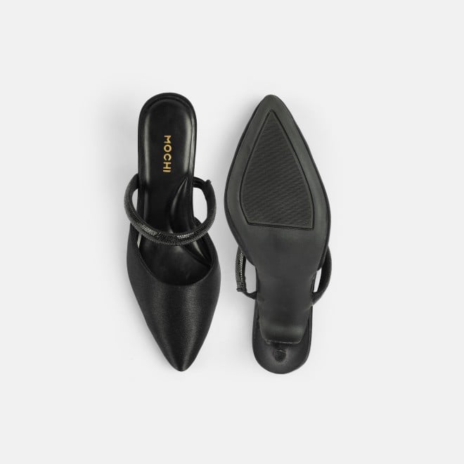 Mochi Women Black Formal Slip Ons (SKU: 35-2600-11-36)
