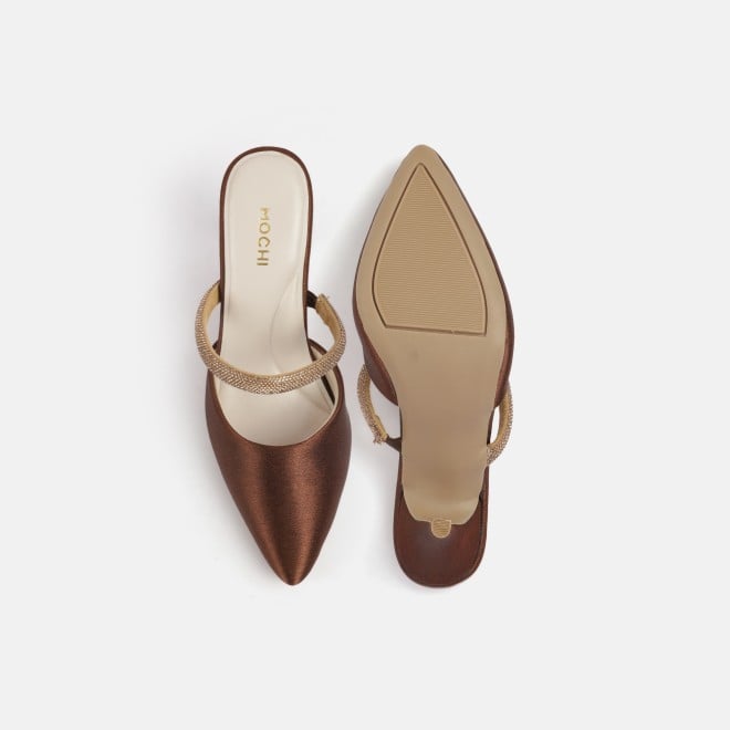 Mochi Women Bronze Formal Slip Ons (SKU: 35-2600-46-36)