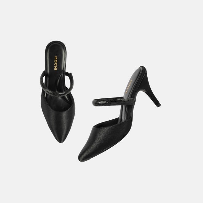 Mochi Women Black Formal Slip Ons (SKU: 35-2600-11-36)