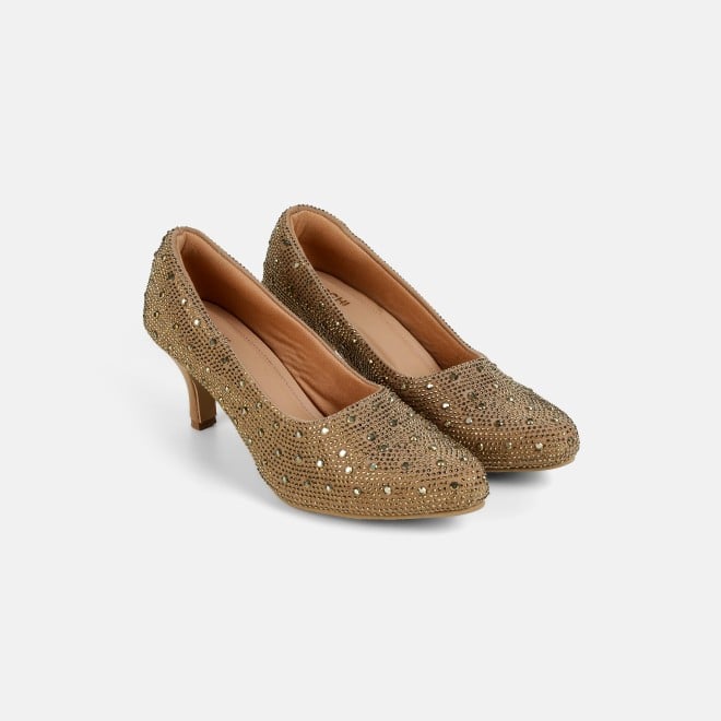Mochi Women Antic-gold Party Pumps (SKU: 35-2622-28-36)
