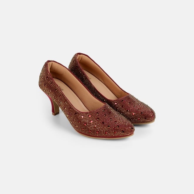 Mochi Women Maroon Party Pumps (SKU: 35-2622-44-36)