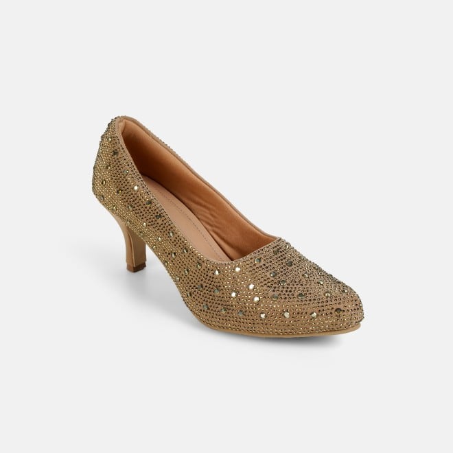 Mochi Women Antic-gold Party Pumps (SKU: 35-2622-28-36)