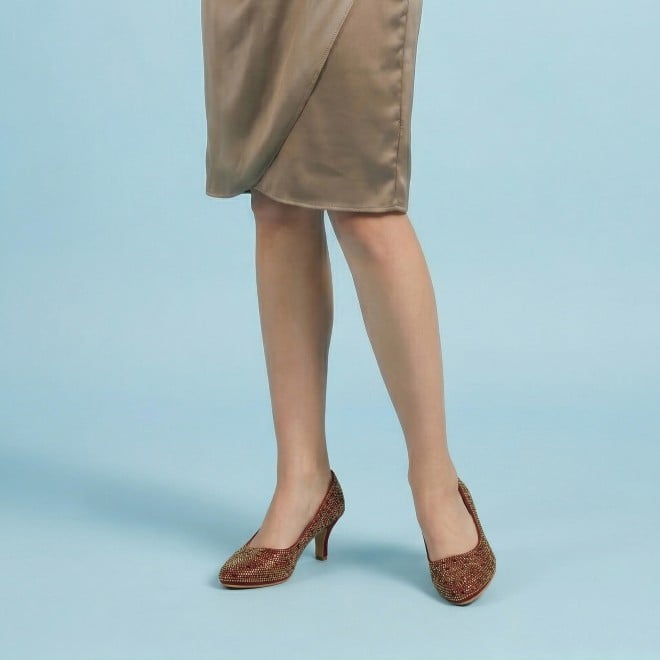 Mochi Women Maroon Party Pumps (SKU: 35-2622-44-36)