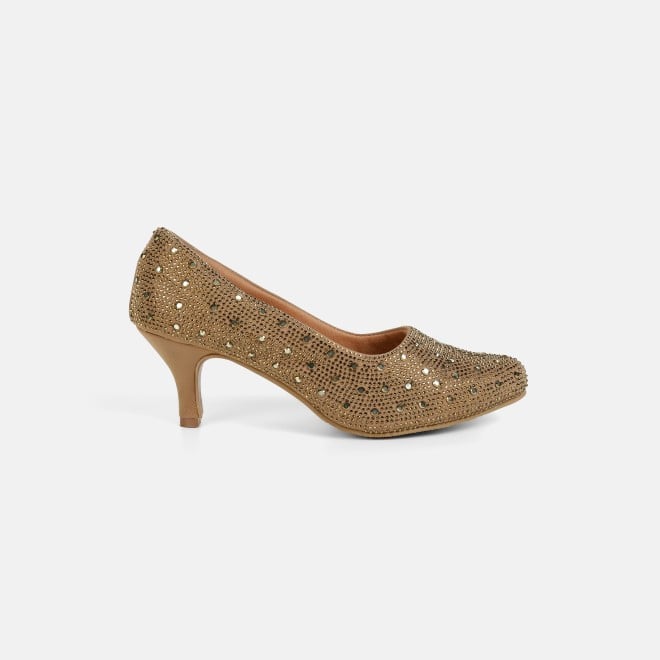 Mochi Women Antic-gold Party Pumps (SKU: 35-2622-28-36)