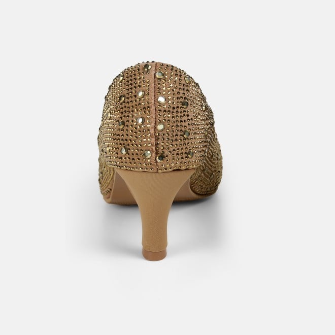 Mochi Women Antic-gold Party Pumps (SKU: 35-2622-28-36)